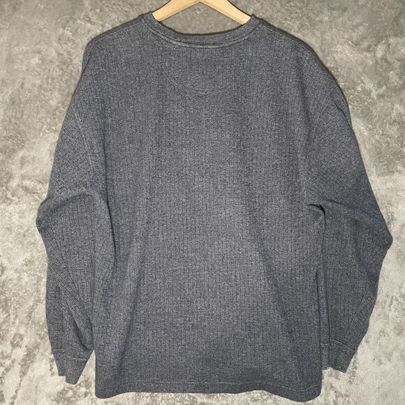 NATURALIFE Men's Gray V Neck Sweater 100% Cotton Pullover Long Sleeve Large - Picture 5 of 5